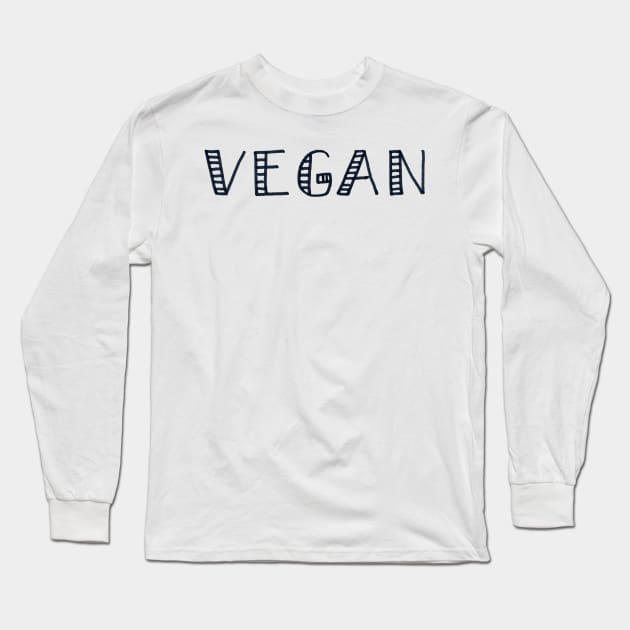 VEGAN - Hand Lettered Design Long Sleeve T-Shirt by VegShop